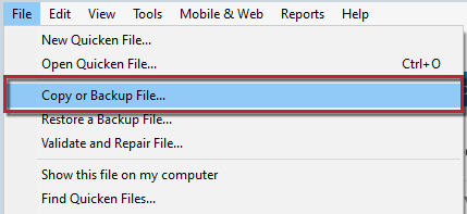 How to Back up or Restore Your Quicken Data